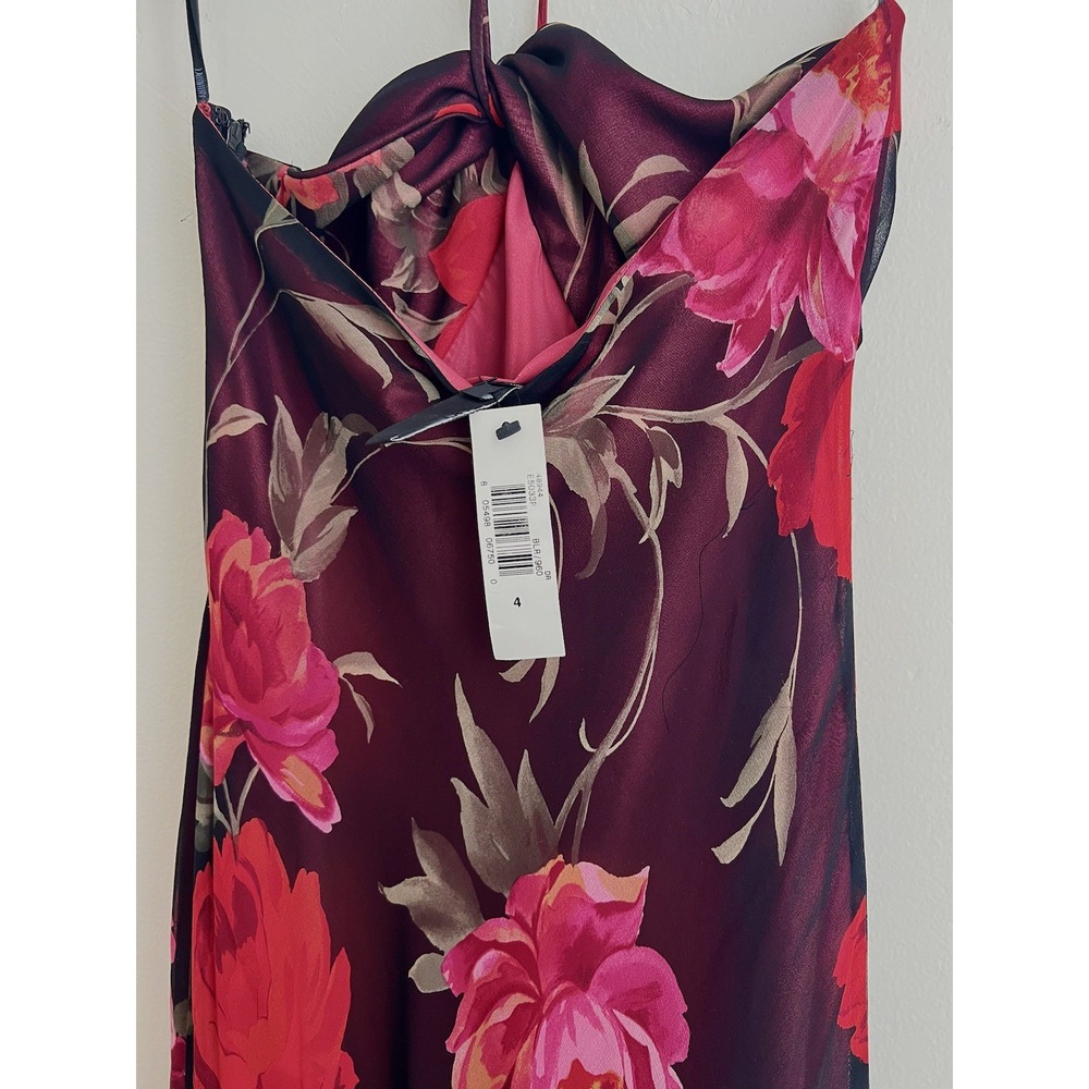 Silk Laundry Shelli Segal NWT 90s Vintage Deadstock Floral Dress Size 4 1995 - Picture 6 of 8